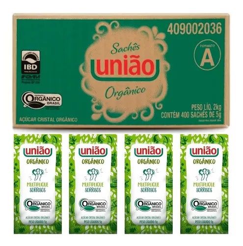 ACUCAR SACHE UNIAO ORGANICO 400X5GR