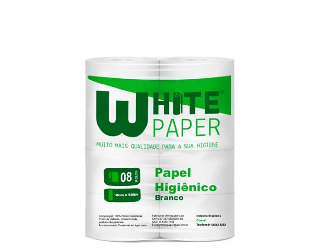 PAPEL HIG ROLAO WHITE BRCO PCT C/8x300mt