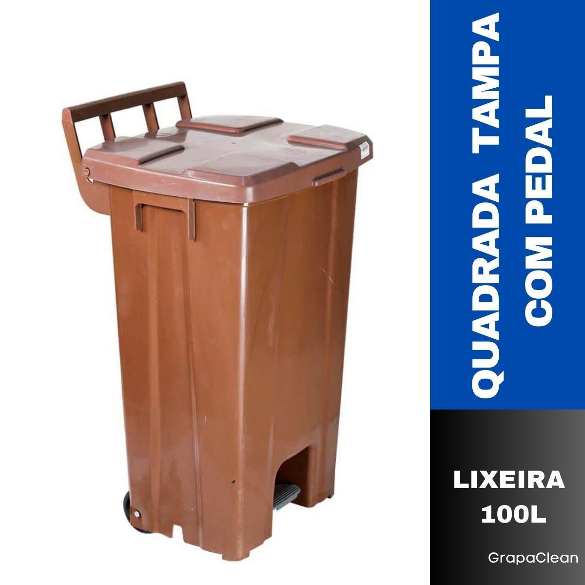 LIXEIRA PLAST.QUAD.100L JSN C/PEDAL E ROD...