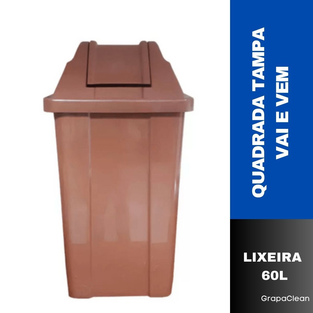 LIXEIRA PLAST.QUAD.60L JSN C/TP VAI VEM M...