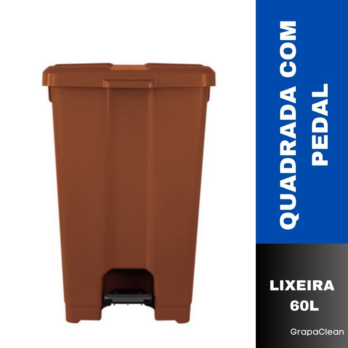 LIXEIRA PLAST.QUAD.60L JSN C/PEDAL MARROM