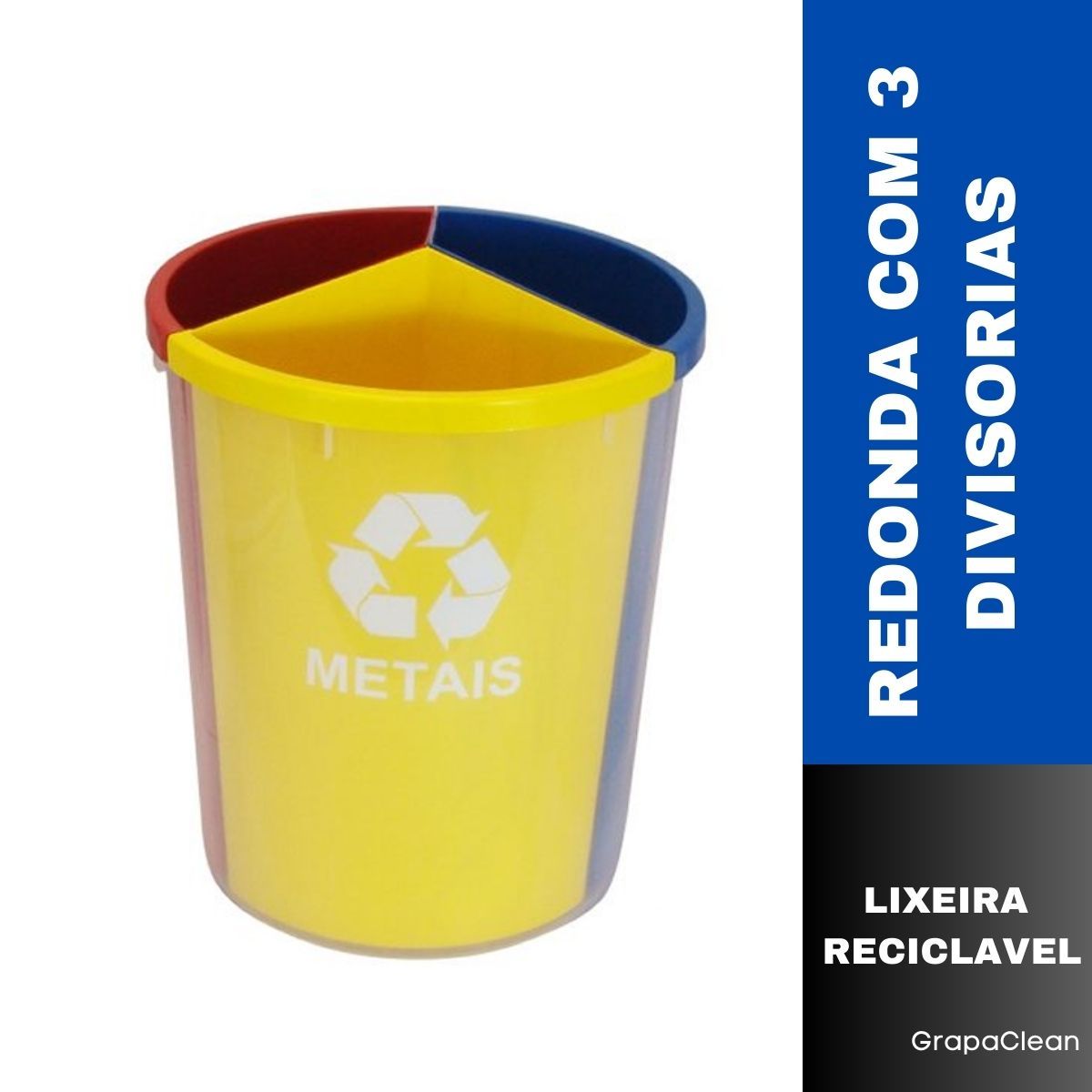 LIXEIRA PLAST.RED. 3 DIV. RECICLAVEL