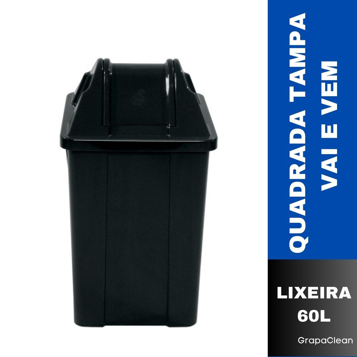 LIXEIRA PLAST.QUAD.60L JSN C/TP VAI VEM P...