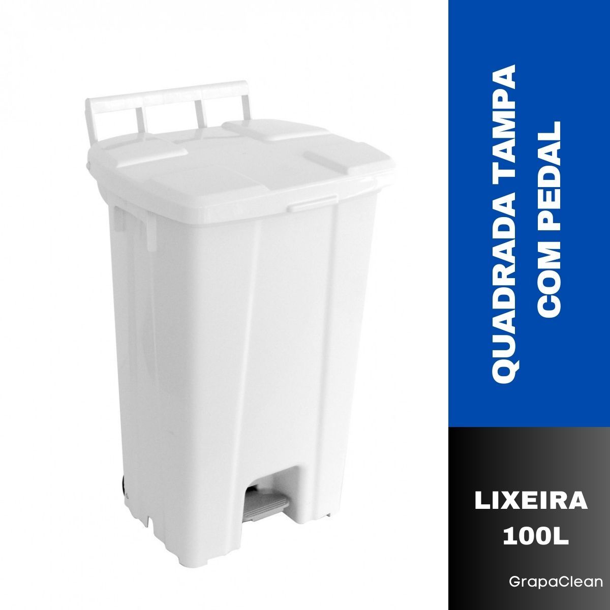 LIXEIRA PLAST.QUAD.100L JSN C/PEDAL E ROD...