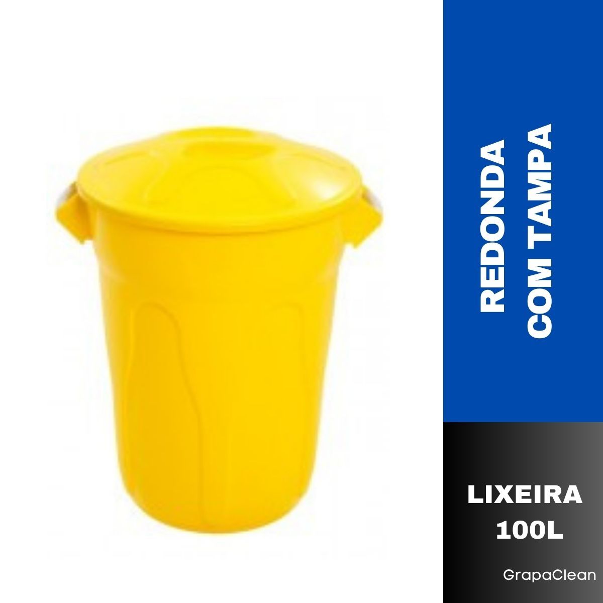 LIXEIRA PLAST.RED.100L JSN C/TAMPA AMARELO