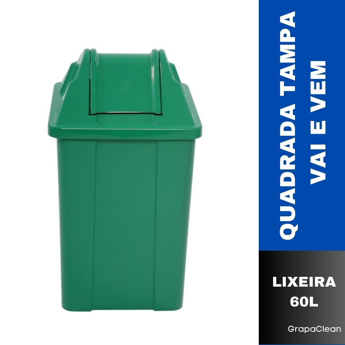 LIXEIRA PLAST.QUAD.60L JSN C/TP VAI VEM V...