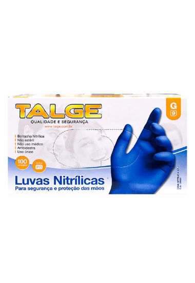 LUVA NITR AZUL S/PO G TALGE