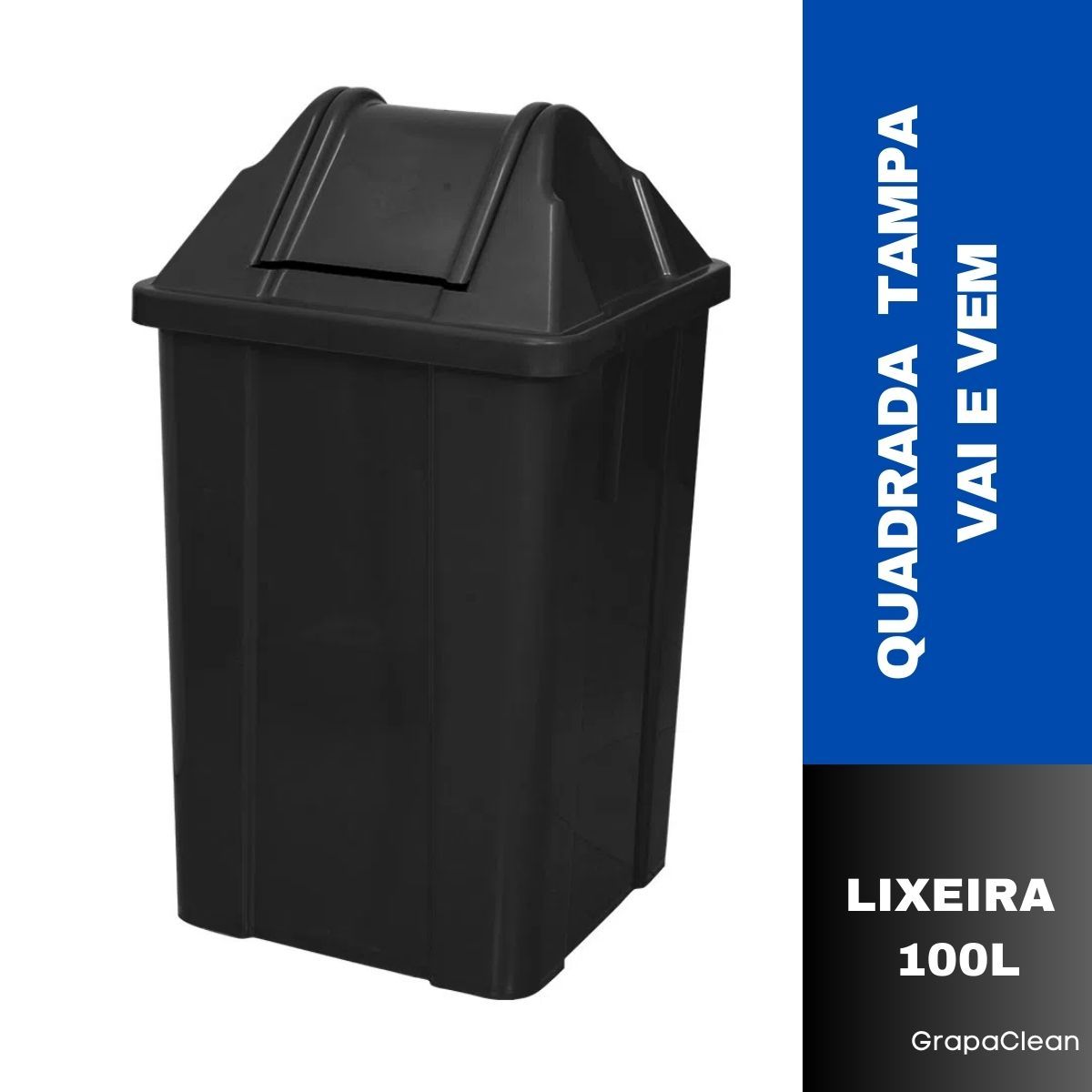 LIXEIRA PLAST.QUAD.100L JSN C/TP VAI VEM ...