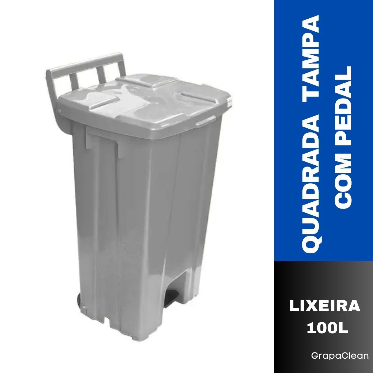 LIXEIRA PLAST.QUAD.100L JSN C/PEDAL E ROD...