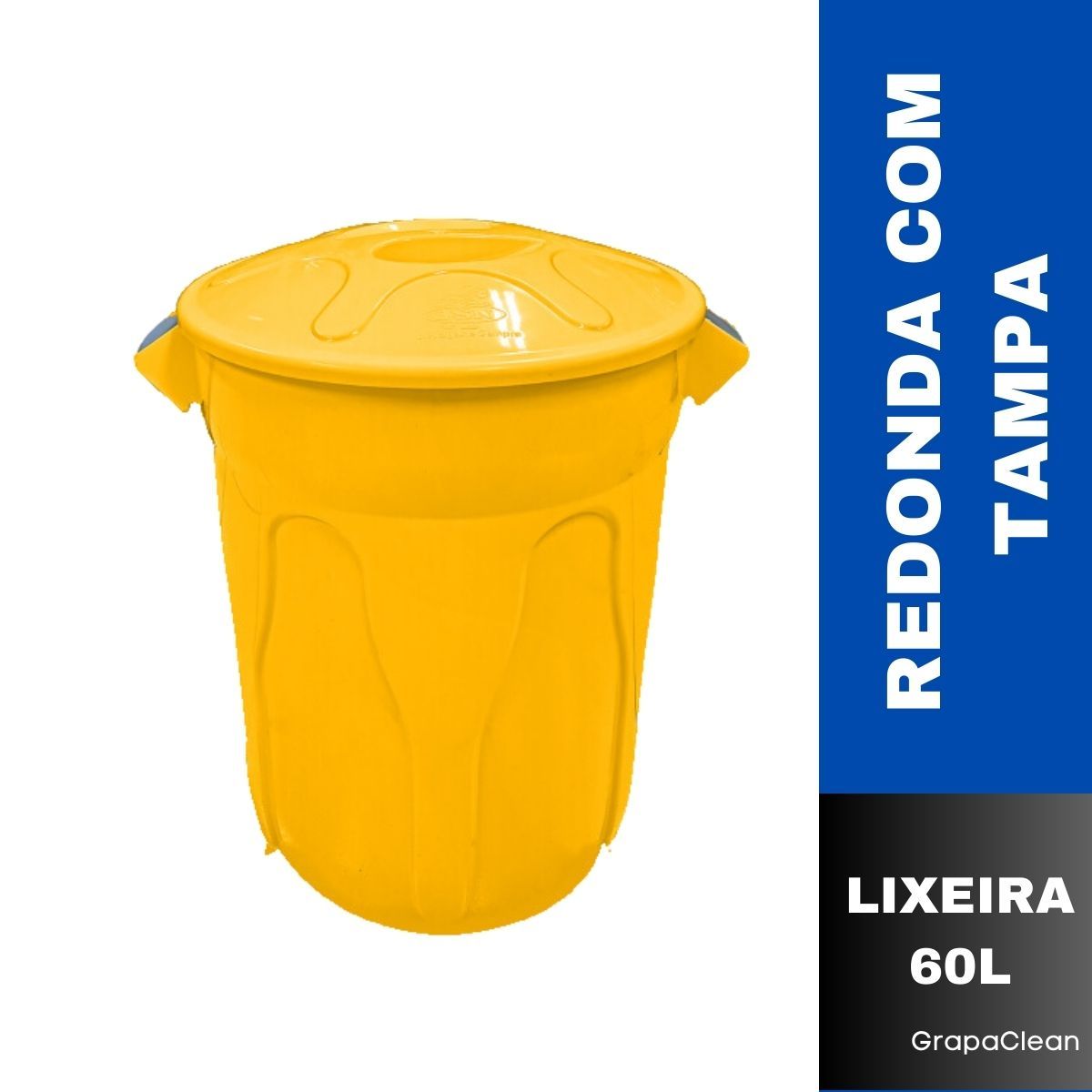 LIXEIRA PLAST.RED.60L JSN C/TAMPA AMARELO