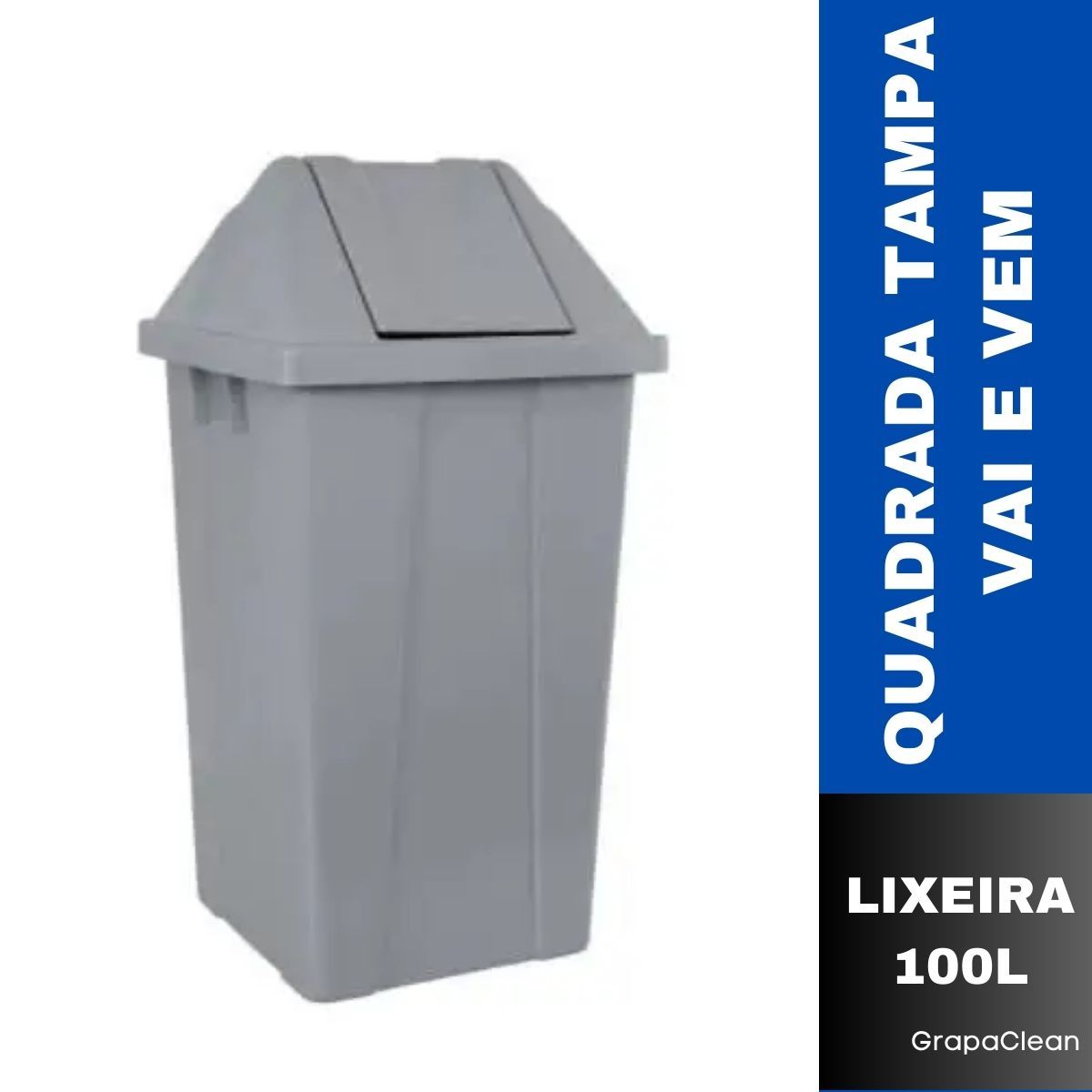 LIXEIRA PLAST.QUAD.100L JSN C/TP VAI VEM ...