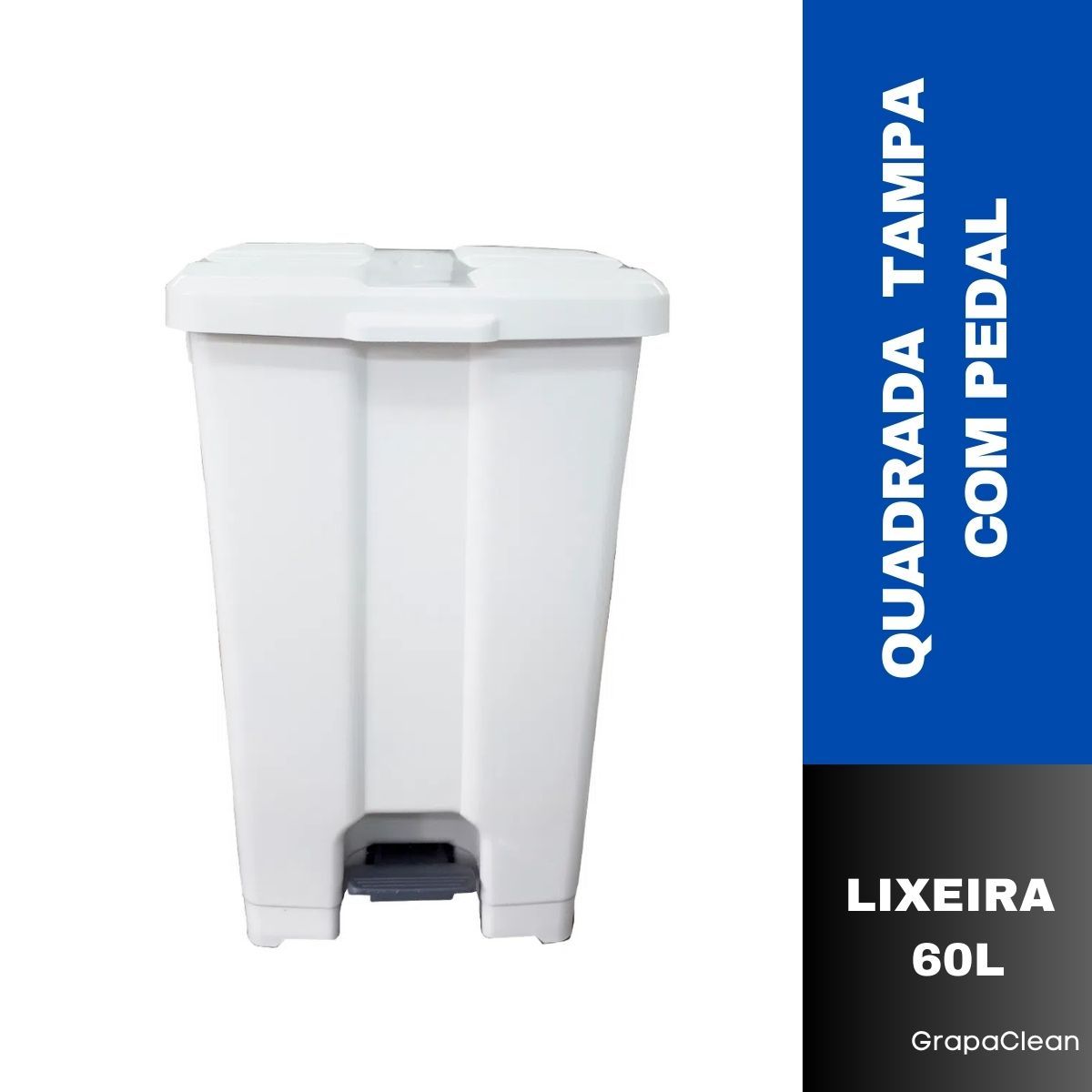 LIXEIRA PLAST.QUAD.60L JSN C/PEDAL BRANCO