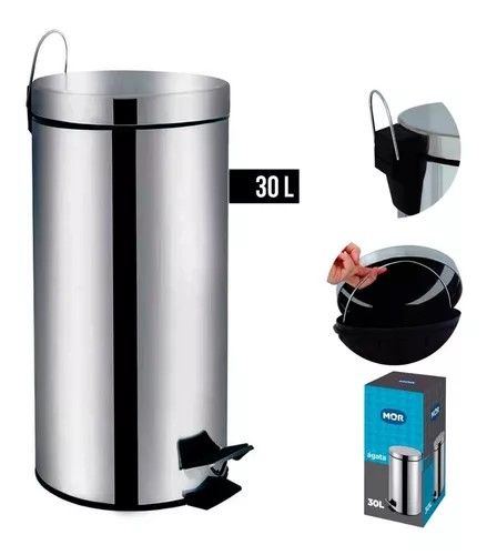 LIXEIRA MOR AGATA 30L INOX