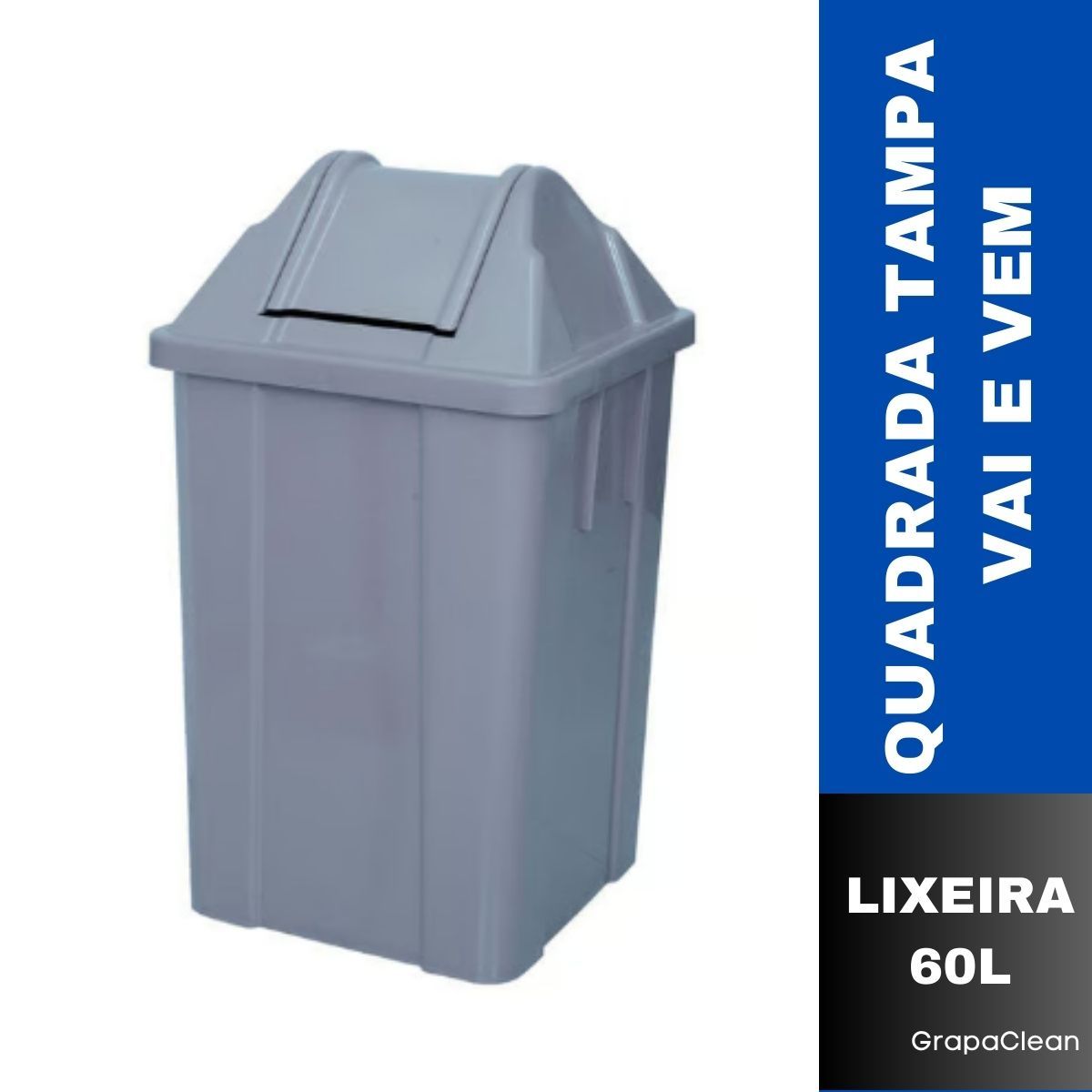 LIXEIRA PLAST.QUAD.60L JSN C/TP VAI VEM C...