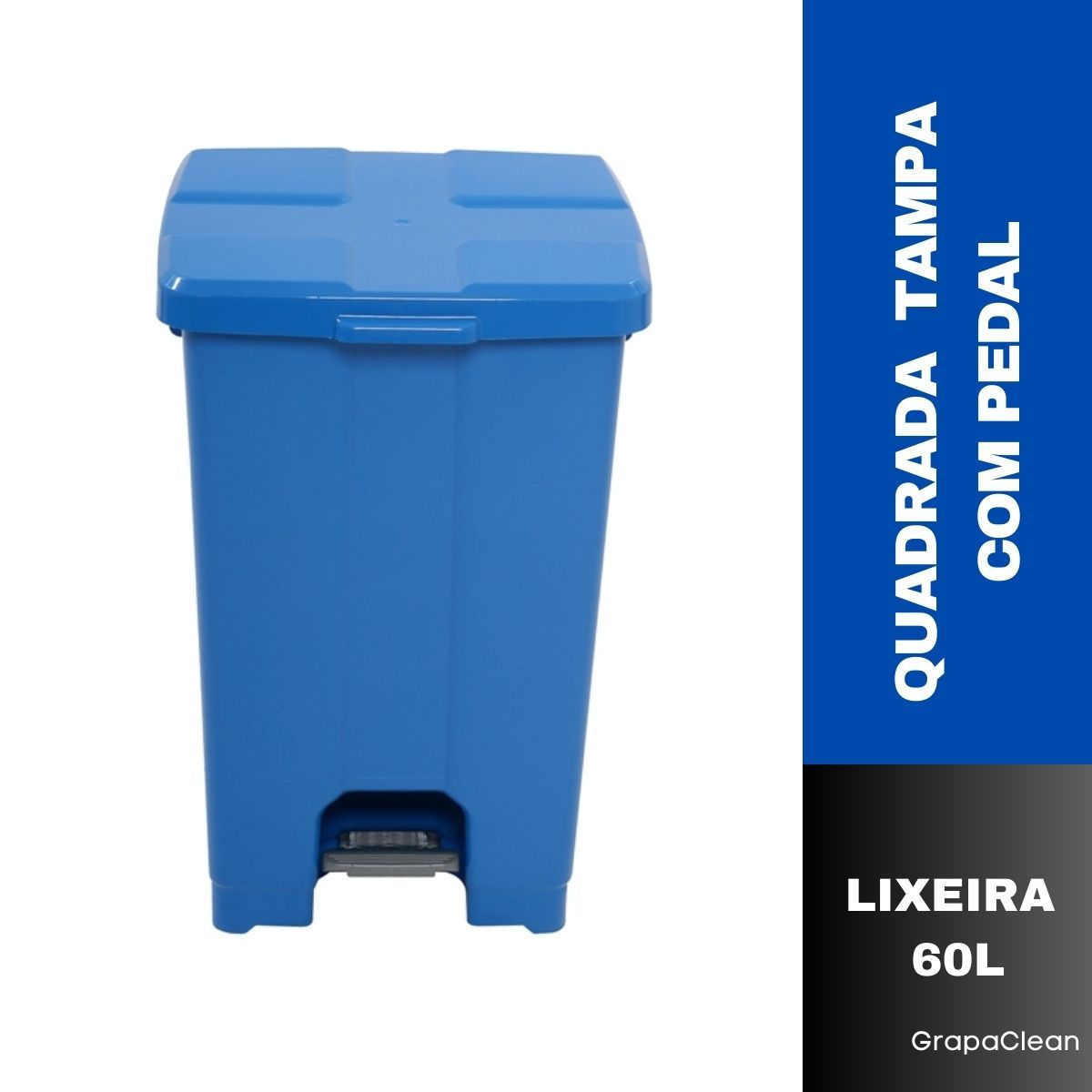 LIXEIRA PLAST.QUAD.60L JSN C/PEDAL AZUL