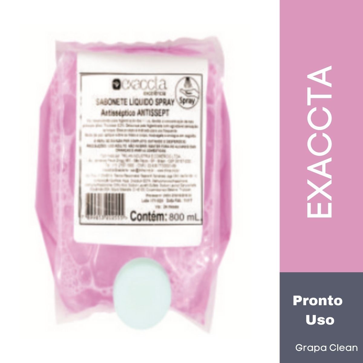 SABONETE SPRAY EXACCTA 800ML SACHE ANTISS...